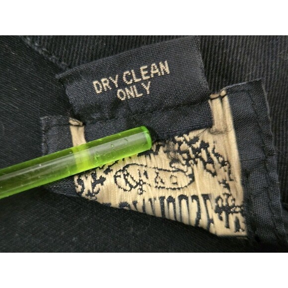 Funhouse Vest Sz L Black Denim Velvet Open Front Goth Steampunk Y2K Emo Grunge - Picture 6 of 6